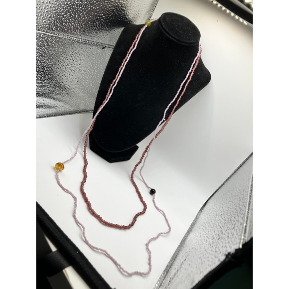 Vintage Purple & Pink Mini Beaded Necklace! - Picture 4 of 7